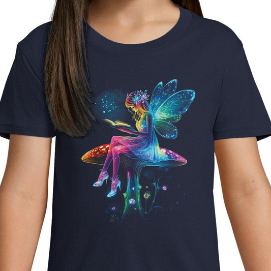 T-Shirt „Reading Time Fairy“ – farbenfrohes Design, umweltfreundliche Baumwolle, bequeme Passform für Kinder