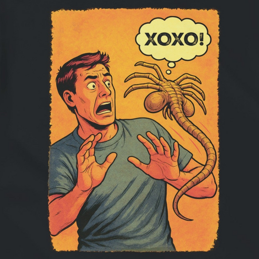 Xenomorph Face Hugging - XOXO - Heavyweight Unisex Crewneck T-shirt | Gildan® 5000