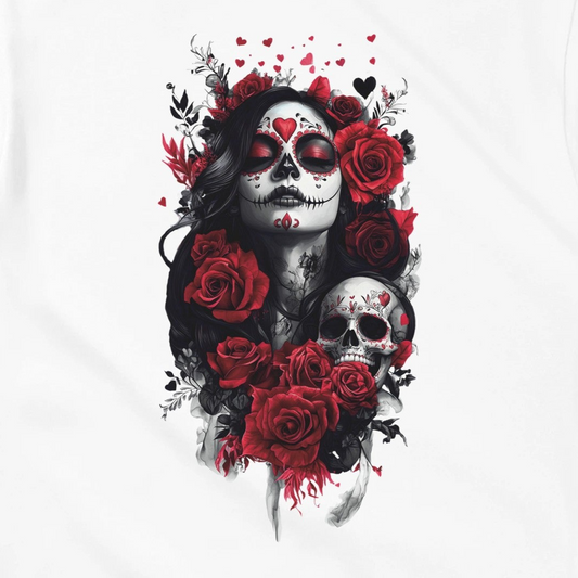 La Muerte – ROSEN – Schweres Unisex-T-Shirt mit Rundhalsausschnitt | Gildan® 5000