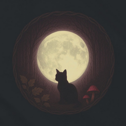 Mond und Katze - Katzen Heavyweight Unisex Crewneck T-Shirt | Gildan® 5000